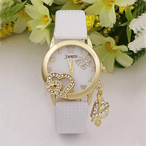 Women's Watch_Heart Shaped Butterfly Decoration Pendant Belt Watch Diamond Stitched Pendant Ms. Analog Quartz Watch