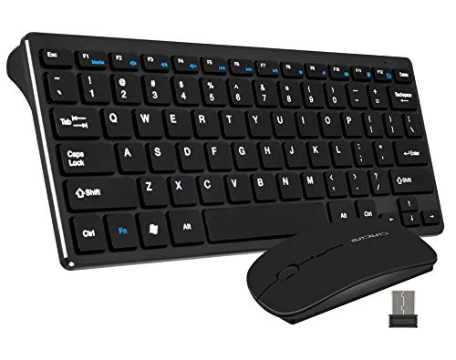 CHONCHOW Wireless Keyboard and Mouse combo with Nano Usb Hot Keys need 4AAA Battery Energy-saving Tech Ultra slim Adjustable DPI Mice compatible with windows 7 8 10 xp iMac rasberry pi(Mi-11b)