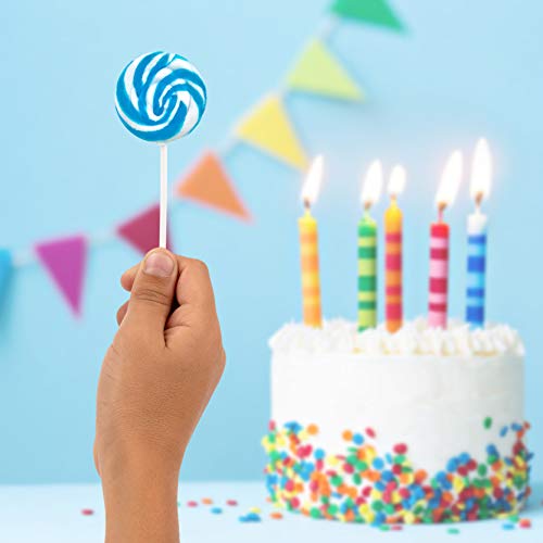 Blue and White Swirl Lollipops - 12 Suckers