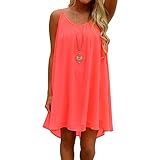 Womens Spaghetti Strap Back Howllow Out Summer Chiffon Beach Short Dress