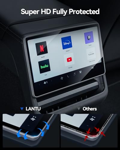 LANTU 2 Pieces 16 Inch + 8 Inch Screen Protector for Tesla Model Y 2026 Premium/Performance, Matte Anti-Glare Front and Rear Screen 9H Tempered Glass Screen Protector with Installation Kit