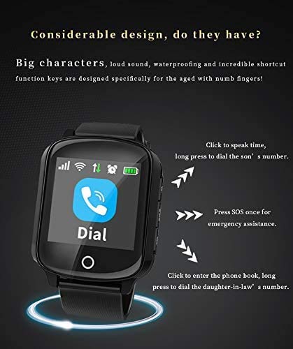 XIAOWANG Fitnesstracker, polshorloge met smartwatch, GPS-tracker, locator, voor oudere vrouwen en mannen, met smartwatch… - Image 5