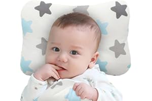 WelsLife Soft Hypoallergenic Head & Neck Support Organic Cotton Cover Machine Washable (Babystar Blue)