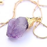 Natural Raw Unpolished Quartz Crystal Pendant Necklace With 26