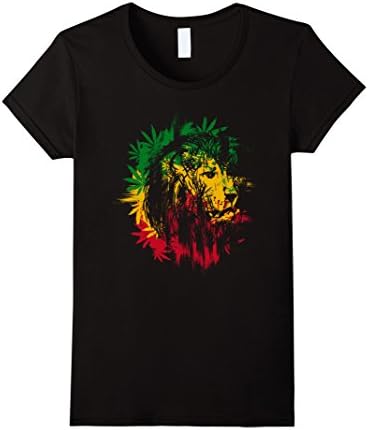 Womens Reggae Rasta Lion Shirt Large Black