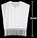 Yonala Women's White Chiffon Fringe Beachwear Dress Swimsuit Bikini Cover-Up White One Size