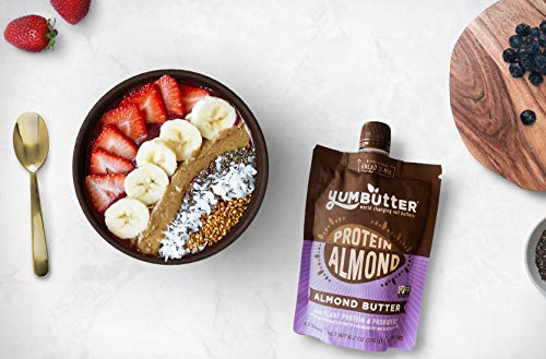 Protein Almond Butter by Yumbutter – Plant-based Protein with Probiotics, Keto Nut Butter, Paleo, Gluten Free, Vegan, Non-GMO, 6.2oz Pouch.