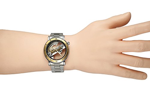 Forsining Reloj de pulsera de acero inoxidable con esfera analógica y movimiento automático para hombre. - Imagen 7