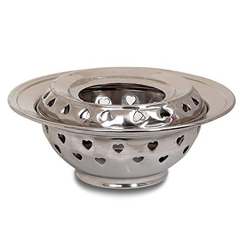 Handgefertigte Kupfer-Teekanne mit Ottomanen-Heizung, authentisches Wabenmuster, Samowar, Wasserkocher, silberfarben – Bild 4