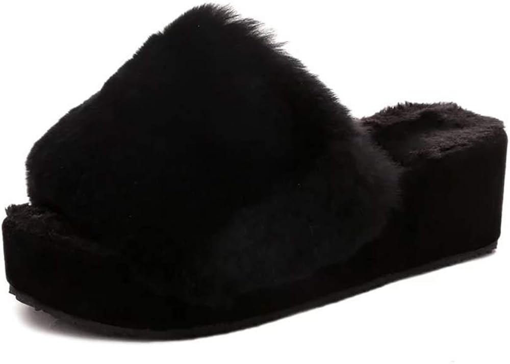 fluffy platform sandals