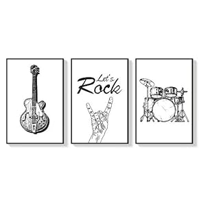 3 Piece Framed Canvas Wall Art for Living Room, Bedroom Instrument Canvas Prints for Home Decoration - 16"x24"x3 Panels
