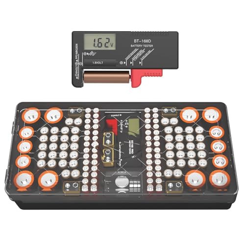 GRACETOP Battery Organizer Storage Case Digital Tester