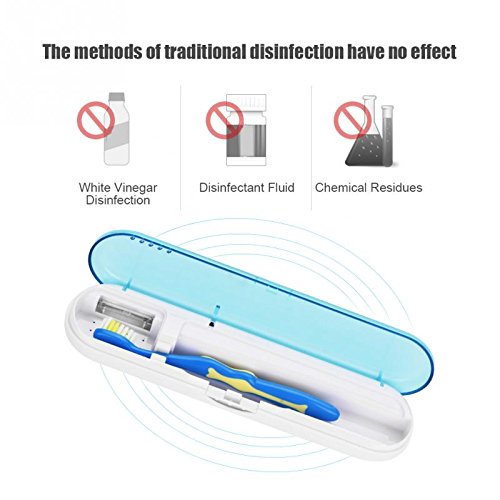 ZEERKEER UV Toothbrush Sanitizer Case,Travel Toothbrush sanitizer,Toothbrush Sanitizer Holder Lightweight, Portable and Wall Mounted Perfect for Home, Office Or Outdoor Travel (Blue) - Thumbnail 5