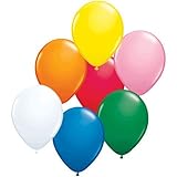 Qualatex 9" Balloons, Standard Assortment with White Latex - Pack of 100