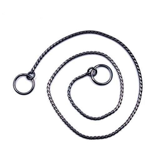 SGODA Black Dog Chain Collar Choke Pet Training Snake Collar with Heavy Links, 20 in, 4 mm
