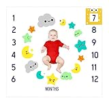 Baby Milestone Blanket | Baby Monthly Milestone Blanket Backdrop Photo Prop for Newborn Baby Boy or Girl| Monthly Milestone Blanket | Month Blanket for Baby Pictures| Baby Shower Gift for New Mom.