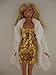 Stunning Short White Fur Coat and Gold Sequined Mini Dress Made to Fit Barbie Doll