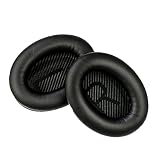 Replacement Ear Cushions for Bose Quiet Comfort 35 (QC35) and QuietComfort 35 II (QC35 II) Headphones. Complete with QC35 Shaped Scrims with 'L and R' Lettering (QC35/QC35 II Ear Pads, Black)