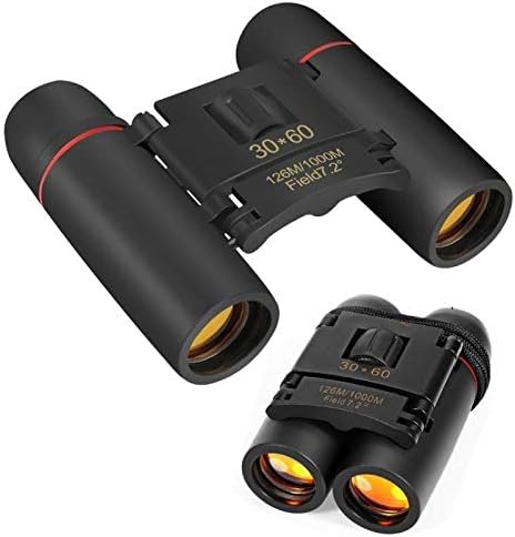 SHINE Mini Outdoor Binocular 30 × 60 Times The Telescope Wide Field of Vision Colored Lens, Orange,Black