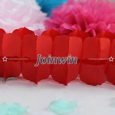 Joinwin 6Pcs Hanging Garland Four-Leaf Clover Garland Tissue Paper Flowers Garland Wedding Decor Party Decor 11.81Feet/3.6M (Red)