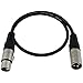 GLS Audio 2ft Patch Cable Cords - XLR Male to XLR Female Black Cables - 2' Balanced Snake Cord - 6 Pack