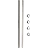 M10x250mm Threaded Rod 2pcs 304 Stainless Steel Fully Metric Threaded Rod | M10-1.5*250mm Metric fully threaded rod 304(A2-70) Right Hand for Anchor Bolts Clamps Hangers DIY projects