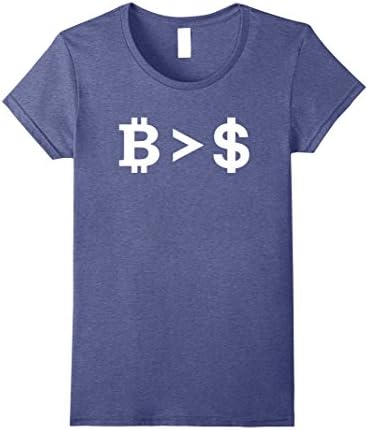 Womens Bitcoin Value More then US Currency T-shirt XL Heather Blue
