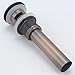 KES Bathroom Sink Drain with Overflow Push and Seal Pop-up Drain for Bathroom Sink Vessel, Antique Bronze, S2008A-3