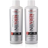 Formaldehyde Free Brazilian Keratin Hair Treatment,Magic Master Keratin 120ml Purifying and Keratin Treatment Without Strong Smelling and Smoking Straighten Smooth Normal Curly Hair(120ml*2)