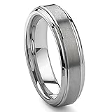 6MM Tungsten Carbide Wedding Band Ring Brushed Center Sz 10.0