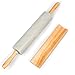 Marble Rolling Pin (451) - Heavy Weight With Large Comfort Grip Wooden Handles and Cradle