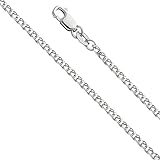 14k Yellow OR White Gold SOLID 1.7mm Flat Open wheat Chain Necklace with Lobster Claw Clasp