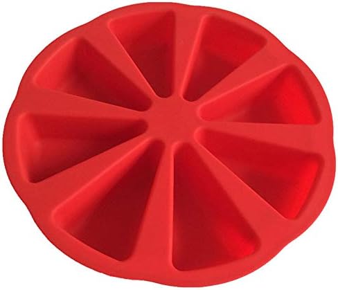 POEwjCCk Pastry Cake Making Mould Triangle 8 Cavities Silicone Baking Bakeware for Chocolate Truffle Mousse DIY Tool Red