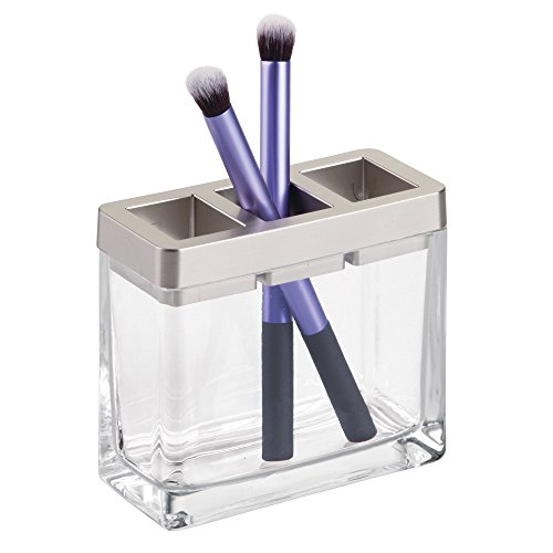 mDesign Decorative Glass Bath Accessory Set for Bathroom Vanity