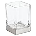 mDesign Glass Bathroom Vanity Countertop Accessory Set - Includes Foaming Soap Dispenser, Divided Toothbrush Holder, Tumbler Rinsing Cup, Soap Dish - 4 Pieces - Clear/Brushed