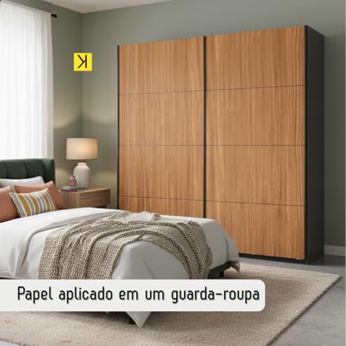 Papel de Parede Adesivo Vinílico Madeira Lavável Autoadesivo 5m x 45cm Estilo Contemporâneo (Cumaru)