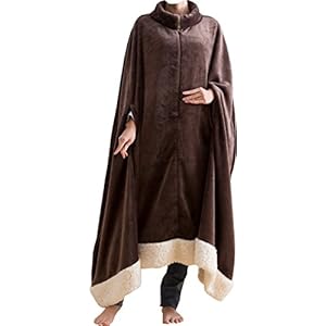 mofua モフア プレミアム マイクロファイバー 着る 毛布(ポンチョタイプ) フリー ブラウン 50056606