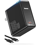 [QC 5.0 充電器 5分で50％充電可能] Baseus 100W PD 充電器 type-c 超小型 急速充電器 PSE技術基準適合/E-markIC搭載 TypeCケーブル付属/折り畳み...