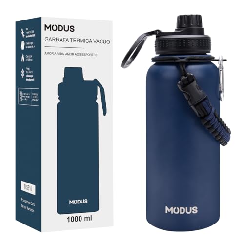 MODUS Garrafa Térmica Esportiva De Aço Inoxidável Com Isolamento A Vácuo De 950ML (Azul)