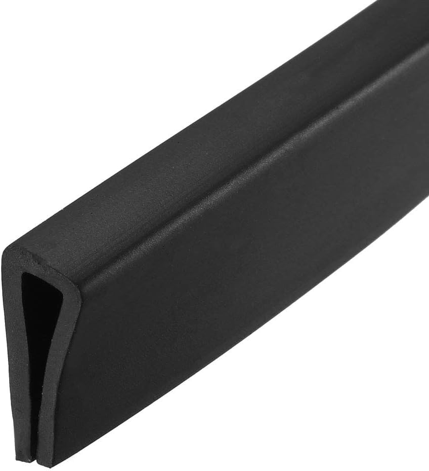 MACHSWON Edge Trim U Seal for Hatches, Lockers, Panels, Rubber U Channel Edge Protector U Shape Weather Stripping Fits 3/32"-9/64" Edge 19.69 Feet Length, Black