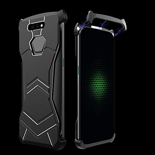 Sevenplusone Combination Case R-JUST Magnet Adsorption Metal Polished Texture Phone Case for Xiaomi Black Shark (Black),Metal polished texture, bright and smooth for xiaomi (Color : Black)