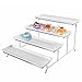 MyGift 4 Tier White Ceramic Party Serving Platter/Food Display Trays on Chrome Plated Metal Stand