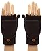 MIRMARU Women's Winter Knitted Fingerless Mitten Gloves with Flip Cover with Faux Fur Lining(602,Black)