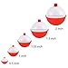 Coopay Fishing Bobbers 30Pcs-50Pcs/Lot Hard ABS Fishing Floats Set Snap on Float Red/White Bobbers Push Button Round Buoy Floats Fishing Tackle Accessories (0.5+1+1.25+1.5+2=50pcs)