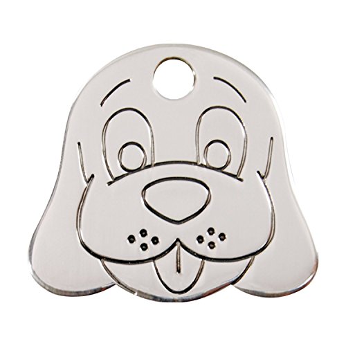 Personalized Stainless Steel Dog Tag with Engraving - Dog Face (Large)