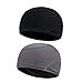 2PCS Helmet Liner Skull Cap, Quick Dry Sports Beanie Great Cycling Caps Performance Moisture Wicking for Men Women (Black & Gray)