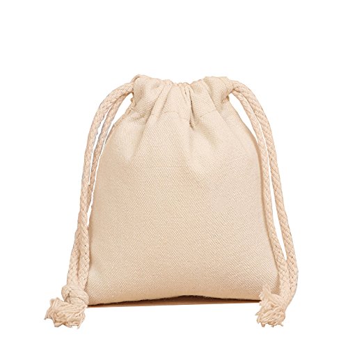image for Bister Pack of 4 Canvas Coin Money Sacks Bag Deposit Change Bags Trans