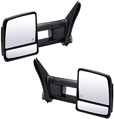 VLUXPARTS Toyota Tow Mirror Pickup Towing Mirrors Power Heated Folding LED Turn Signal Lights Left Right Driver Passager Side Rear View Pair for 2007-2017 Toyota Tundra
