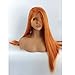 Orange Color Kanekalon Fiber 13×6 Inch Lace Real Natural For Women–Soft&Smooth, Straight Lace Front Wig,Elastic Straps,Comfortable & Adjustable For Perfect Fit –1002F# Blonde 250D 22