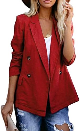 HuaMore Women's Winter Casual Wrinkled Long Sleeve Button Opens Front Office Fit Professional Cool Jacket